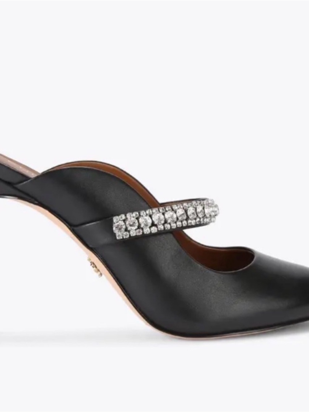 Kurt Geiger Black Rhinestone-Embellished Mule Heels. Size 9